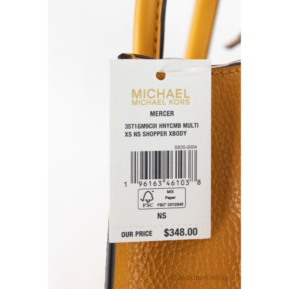 NEW Michael Kors Mercer North South Shopper Crossbody Bag Yellow Signature PVC - Picture 6 of 11